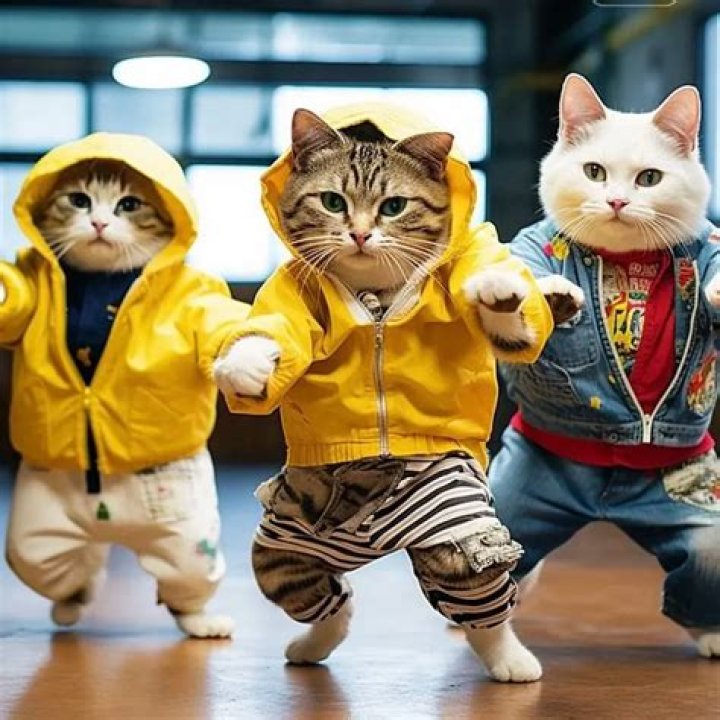 AI cats break dancing