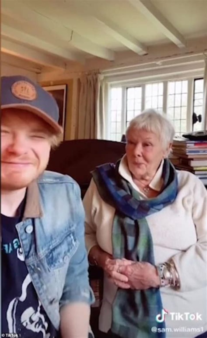 Finty Willaims with her son Sam Williams and mother Judi Dench.